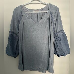 Farmers Market Casual Light Blue Women's Blouse